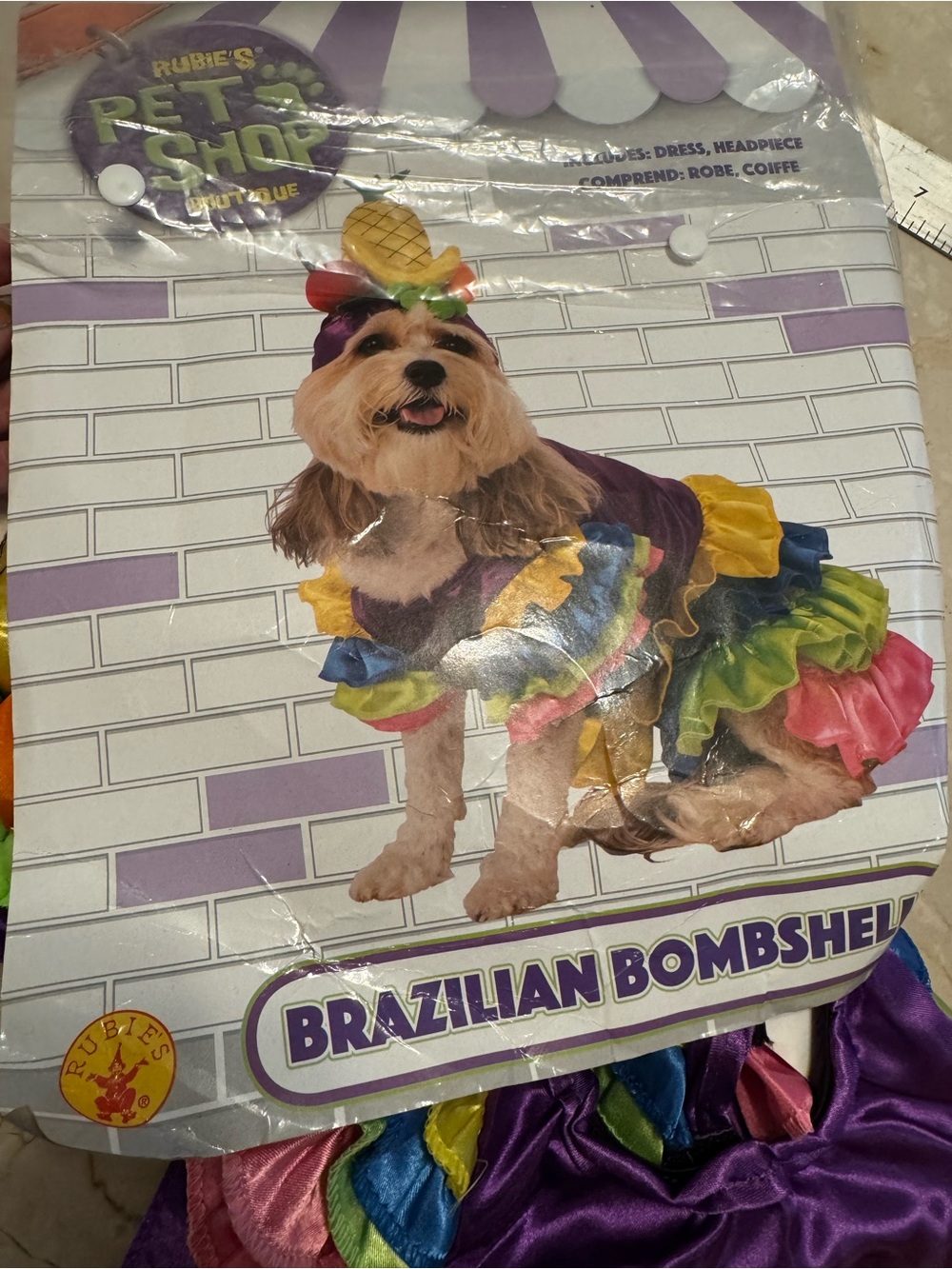 Rubie's Brazilian Bombshell Multicolor Dog Costume - Size Small. Used